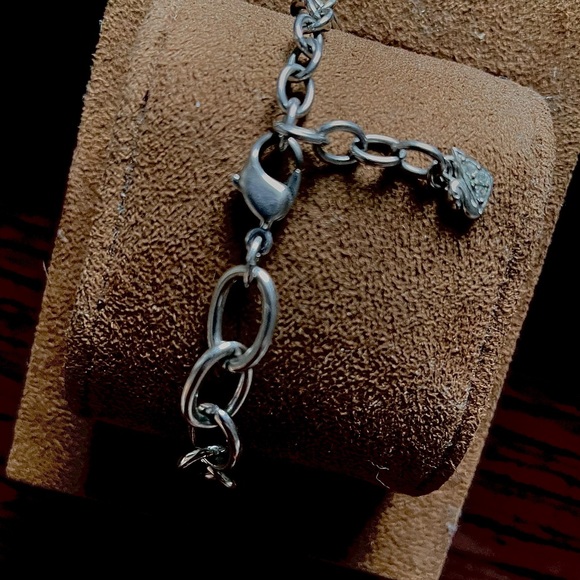 Swarovski sterling silver charm bracelet with crystal swan. - Picture 1 of 3